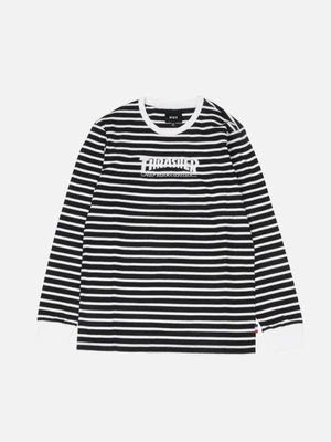 (KN65M01)THRASHER TDS STRIPE CREW-BLK