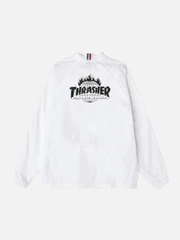 (JK65M03)THRASHER TDS COACH'S JACKET-WHT