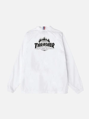 (JK65M03)THRASHER TDS COACH'S JACKET-WHT