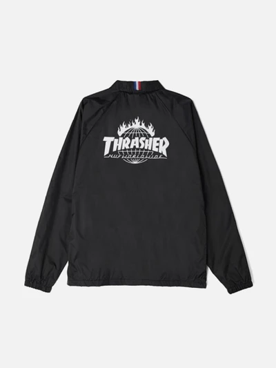 (JK65M03)THRASHER TDS COACH'S JACKET-BLK