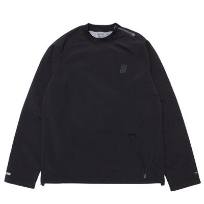 LACK WOOVEN CREWNECK-BLACK