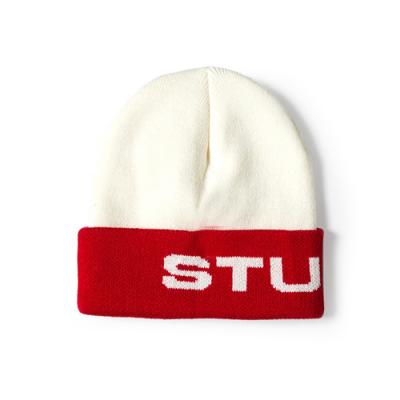 TWO TONE CUFF BEANIE-OFFWHT(RED)