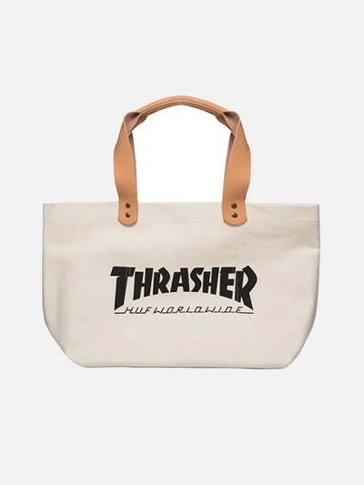 THRASHER CANVAS TOTE-WHT