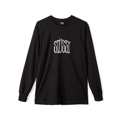 STUSSY STRETCH LS TEE-BLK