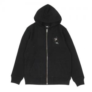 ROSE ZIP HOOD-BLK