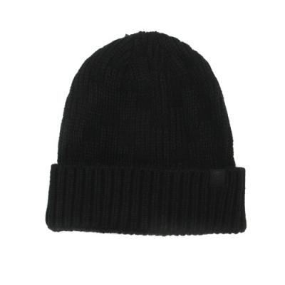 CHECKER KINT CUFF BEANIE-BLK