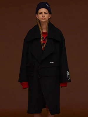 TWO BUCKLE OVERSIZE COAT_BLACK
