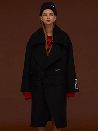TWO BUCKLE OVERSIZE COAT_BLACK