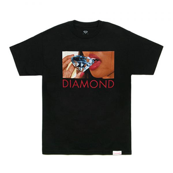 DIAMOND LIPS TEE-BLK