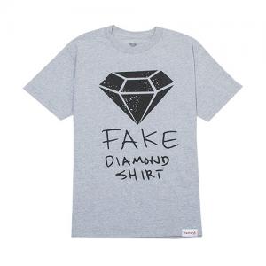 FAKE DIAMOND T-SHIRT - HEATHER GREY