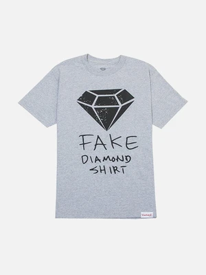 FAKE DIAMOND T-SHIRT - HEATHER GREY