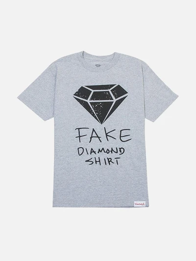 FAKE DIAMOND T-SHIRT - HEATHER GREY