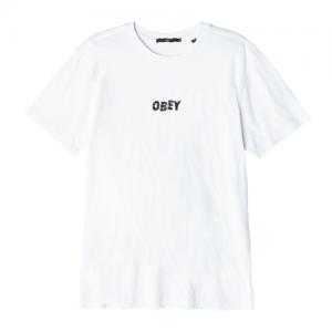 (166141393)OBEY SHATTERED TEE-WHT