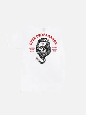 (163081366)OBEY SPITTING VENOM RATTLER TEE-WHT