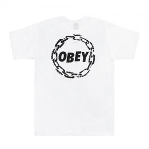 (163081376)OBEY JUMBLE CHAIN TEE-WHT