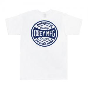 (163081419)OBEY DISSENT & PROPAGANDA TEE-WHT