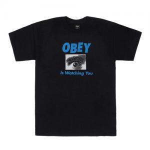 (163081386)OBEY IS WATCHING YOU TEE-BLK