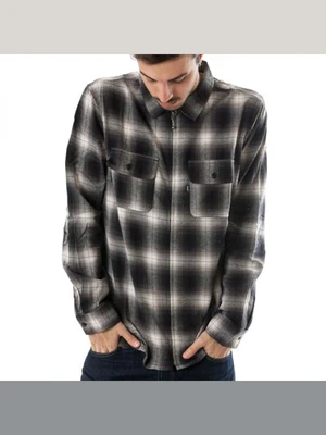 FOLSOM PLAID JACKET-BLK