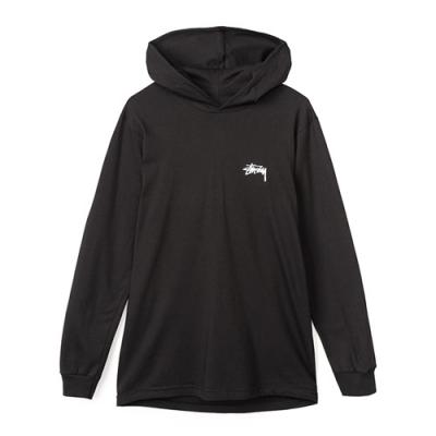 ORIGINAL STOCK LS HOOD TEE-BLK