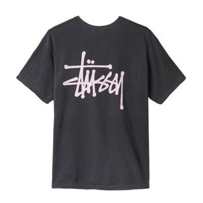 BASIC STUSSY PIG. DYED TEE-BLK