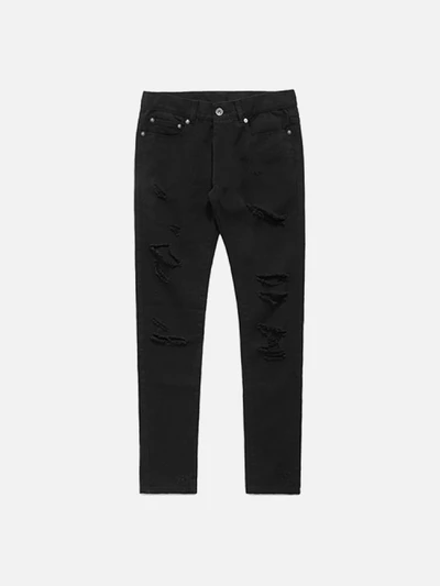 DAMAGED DENIM PANTS GS [BLACK]