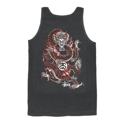 FIRE DRAGON PIG. DYED TANK-BLK