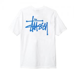 BASIC STUSSY TEE-WHITE(BLUE)