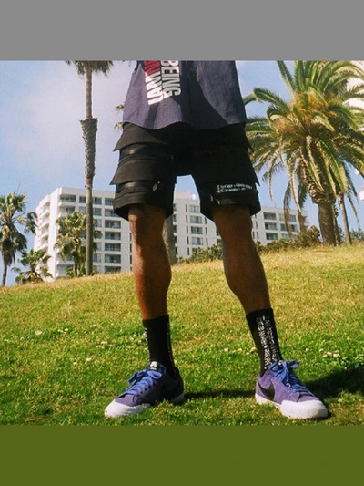 BASIC LOGO FRONT POCKET SHORTS - BLACK