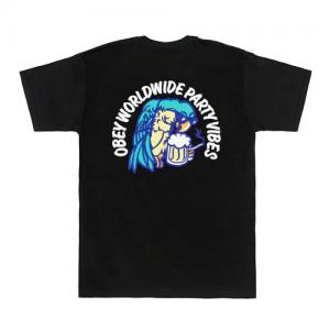 (163081472)OBEY WORLDWIDE PARTY VIBES TEE-BLK