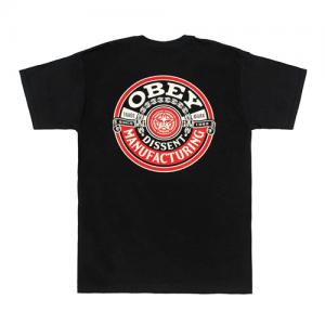 (163081520)OBEY DISSENT MFG WREATH TEE-BLK