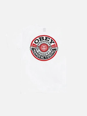 (163081520)OBEY DISSENT MFG WREATH TEE-WHT