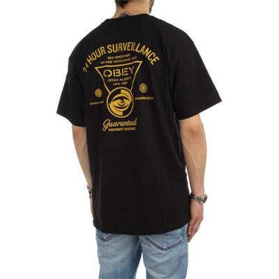 (163081485)OBEY STAY ALERT TEE-BLK