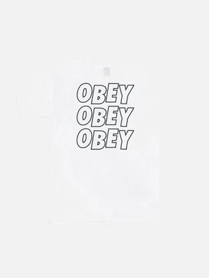 (163081489)OBEY JUMBLE LO - FI TEE-WHT