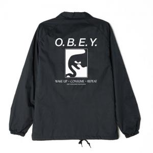 (125001487)WAKE UP CONSUME REPEAT COACHES JKT-BLK
