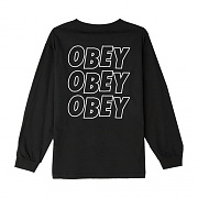 (164901489)OBEY JUMBLE LO - FI L/S TEE-BLK