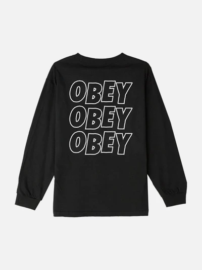 (164901489)OBEY JUMBLE LO - FI L/S TEE-BLK