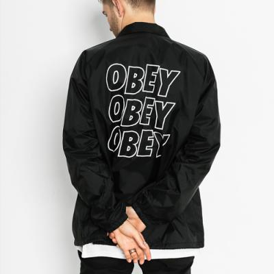 (125001489)OBEY JUMBLE LO - FI COACHES JKT-BLK
