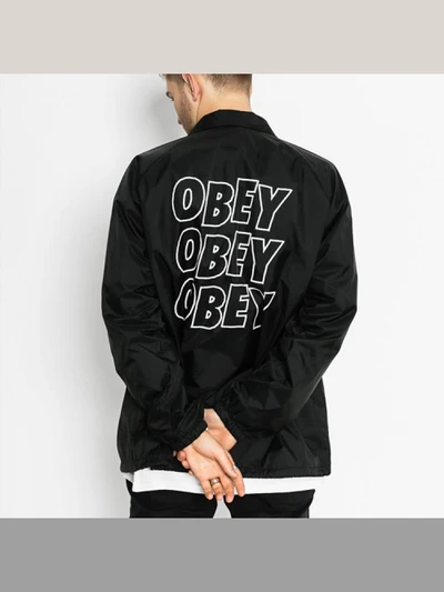 (125001489)OBEY JUMBLE LO - FI COACHES JKT-BLK