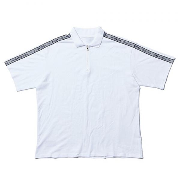 TAPING WHITE ZIPUP SHIRTS