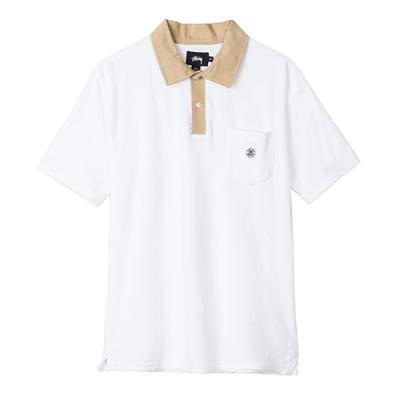 REVERSE TERRY POLO-WHT