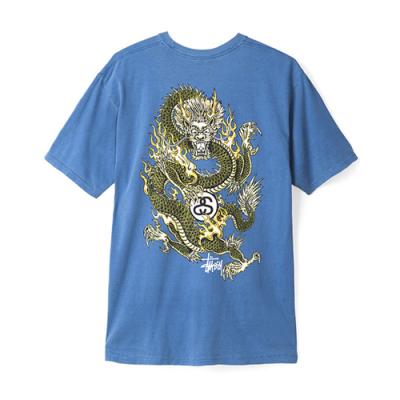 FIRE DRAGON PIG. DYED TEE-INDIGO