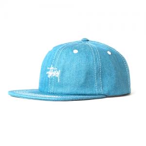 CONTRAST STITCH DENIM STRAPBACK-TEAL