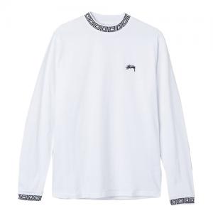 SPIRAL COLLAR CREW-WHT