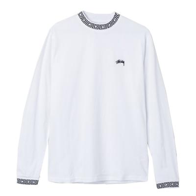 SPIRAL COLLAR CREW-WHT