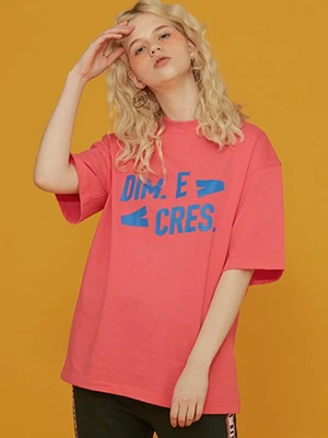 DIM. E CRES. SIMPLE LOGO HALF TEE_PINK
