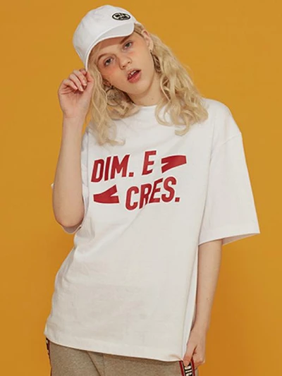 DIM. E CRES. SIMPLE LOGO HALF TEE_WHITE