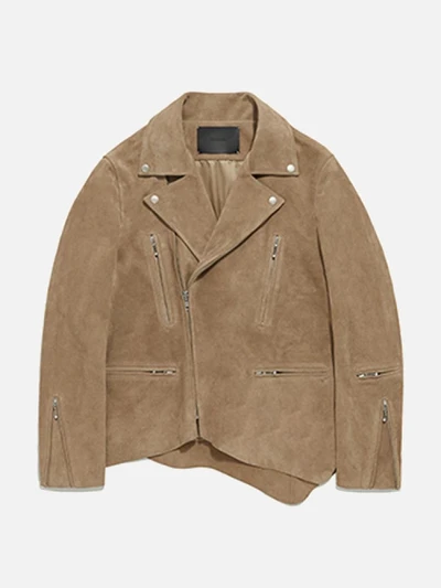 CUT OFF TERRY RIDERS JACKET GS [BEIGE]