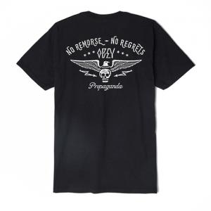 (163081546)NO REMORSE NO REGRETS TEE-BLK