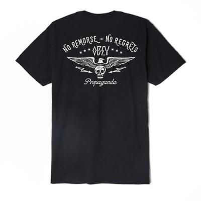 (163081546)NO REMORSE NO REGRETS TEE-BLK