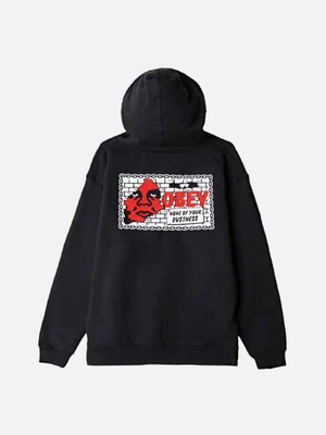 (111751560)NONE OF YOUR BUSINESS HOOD ZIP-BLACK